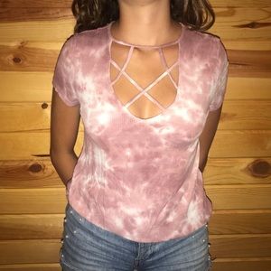 Mauve tie dye tee